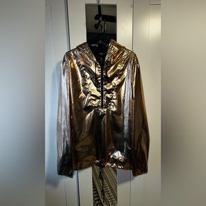 Gold Metallic, Zipper Jacket.